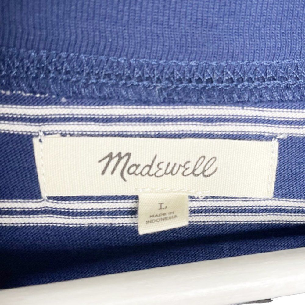 MADEWELL Tina Blue Stripe Mini Shirt Dress - Picture 3 of 7